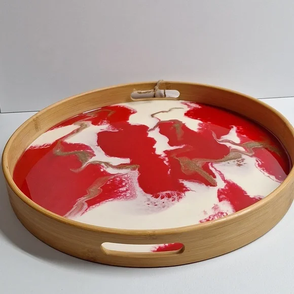 #ZZZ Beautiful  bamboo resin nontoxic food safe serving tray - Picture 6 of 6